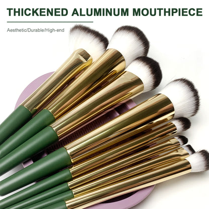 Green makeup brush