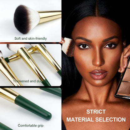 Green makeup brush