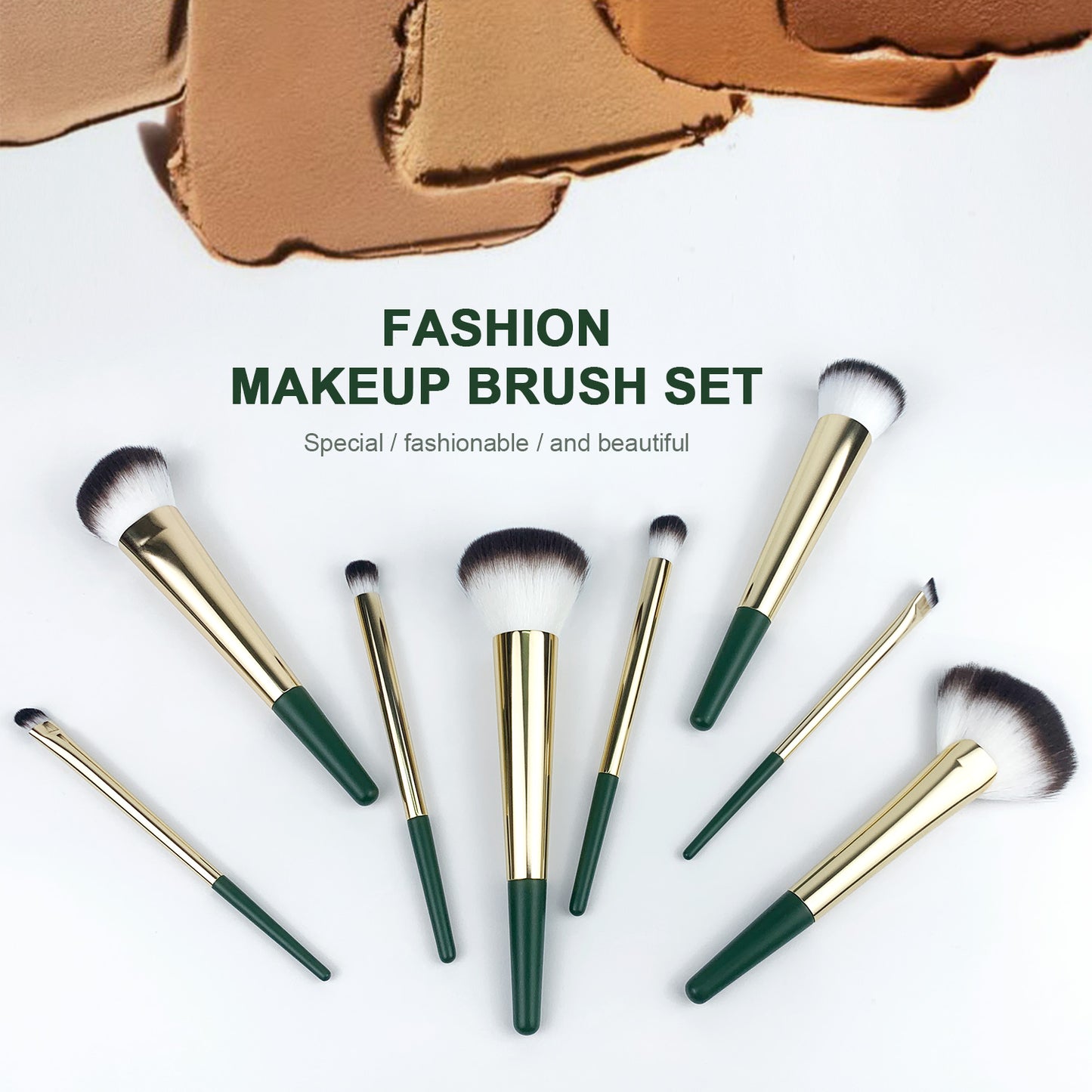 Green makeup brush